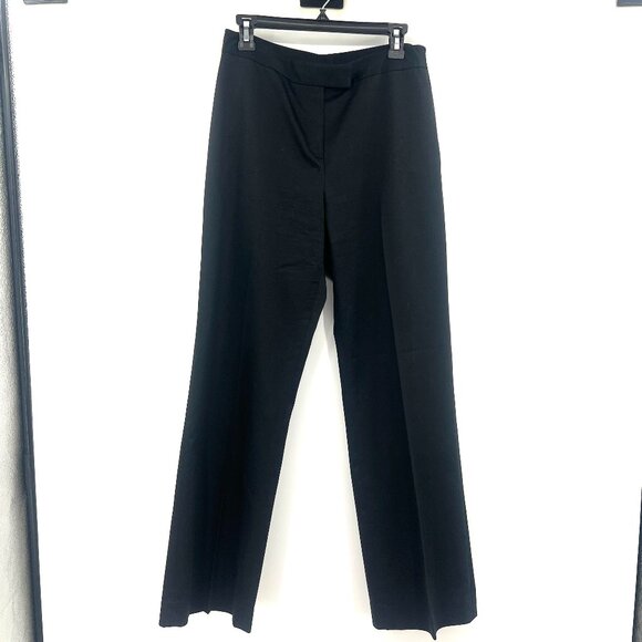 Black Straight Leg Cotton Blend Pants Women's 10 - Picture 1 of 3